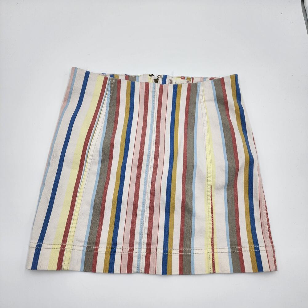 Altar'd State Striped Denim Mini Skirt Multicolor Size S